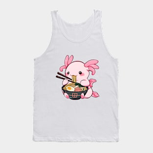 Cute Axolotl Eating Ramen Tank Top